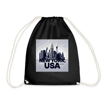 New York City Skyline - Turnbeutel - Schwarz - Vorne