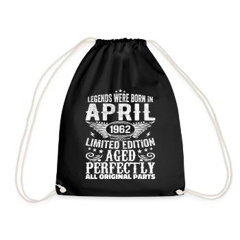 Cadeau d’anniversaire vintage avril 1962 - Sac de sport léger - noir - Devant