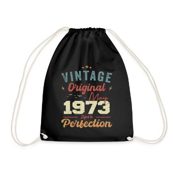 Mai 1973 Geburtstag Mai 1973 Geschenk Mai 1973 - Turnbeutel - Schwarz - Vorne
