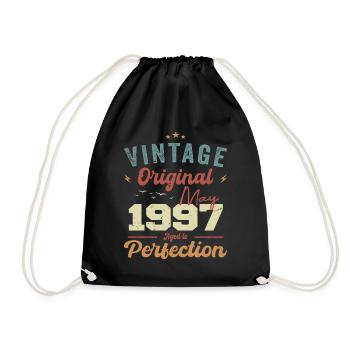 May 1997 Birthday May 1997 Gift May 1997 - Drawstring Bag - black - Front