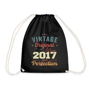 Mai 2017 Geburtstag Mai 2017 Geschenk Mai 2017 - Turnbeutel - Schwarz - Vorne