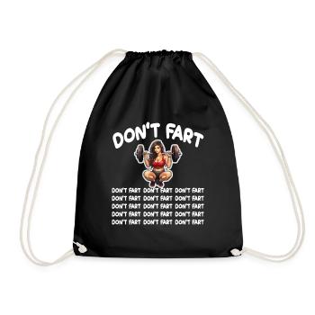 Funny Fitness Don't Fart Gewichtheben Gym Furz - Turnbeutel - Schwarz - Vorne