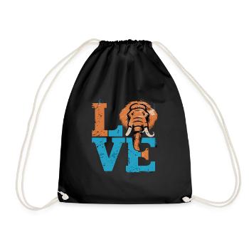 Vintage Love Mammut für einen Mammutliebhaber - Turnbeutel - Schwarz - Vorne