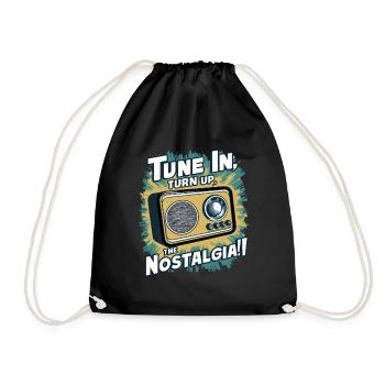 Tune In, Turn Up the Nostalgia with Vintage Radio - Turnbeutel - Schwarz - Vorne