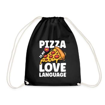 Pizza Is My Love Language - Turnbeutel - Schwarz - Vorne