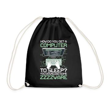 How Do You Get A Computer To Sleep You Download - Turnbeutel - Schwarz - Vorne