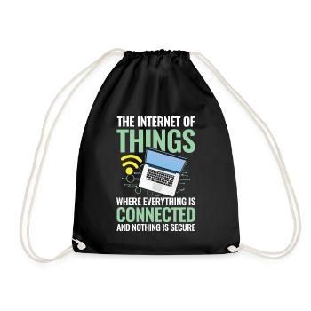 Internet of Things Connected Nothing Is Secure - Turnbeutel - Schwarz - Vorne