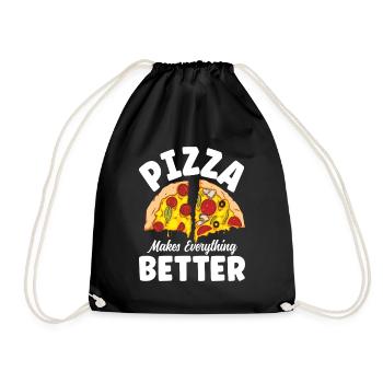 Pizza Makes Everything Better - Turnbeutel - Schwarz - Vorne
