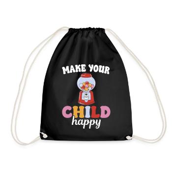 Bubblegum Nostalgia Kids Candy Candy - Drawstring Bag - black - Front