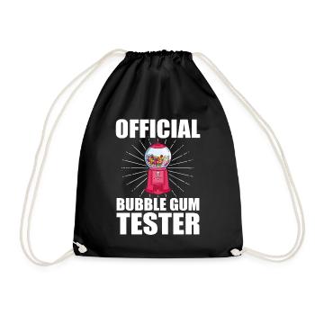 Chewing Gum Vending Machine - Official Bubble Gum Tester - Drawstring Bag - black - Front