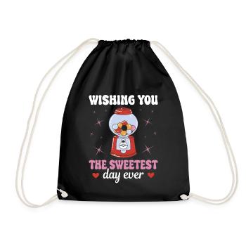 Chewing Gum Vending Machine Kids Confectionery Sweetest Days - Drawstring Bag - black - Front
