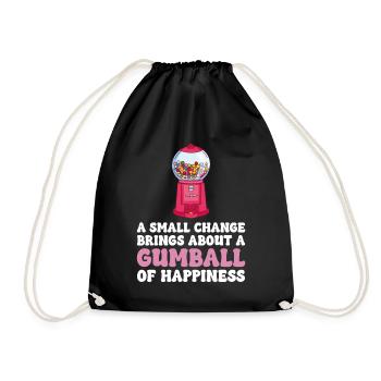 A Small Change Brings About A Gumball Of Happiness - Drawstring Bag - black - Front