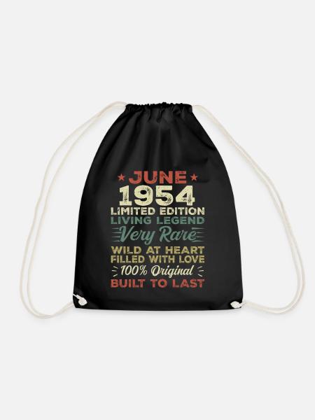 Juni 1954 Geburtstag Juni 1954 Geschenk Juni 1954 - Turnbeutel - Schwarz