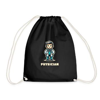 physician profession career job - Drawstring Bag - black - Front