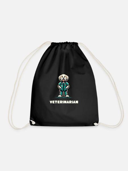 veterinarian profession job career - Drawstring Bag - black
