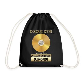 Gold Record World's Best Godmother - Drawstring Bag - black - Front