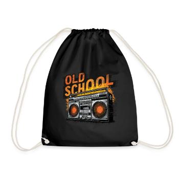 Kassette Musik 80s Pop Style für alle die die 80s - Turnbeutel - Schwarz - Vorne