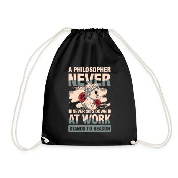 A Philosopher Never Sits Down at Work - Turnbeutel - Schwarz - Vorne