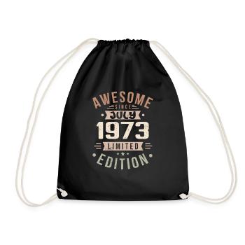 Juli 1973 Geburtstag Juli 1973 Geburtstagsgeschenk - Turnbeutel - Schwarz - Vorne