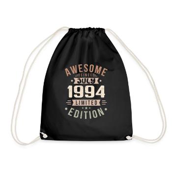 Juli 1994 Geburtstag Juli 1994 Geburtstagsgeschenk - Turnbeutel - Schwarz - Vorne
