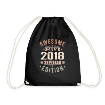 July 2018 Birthday July 2018 Birthday Gift - Drawstring Bag - black - Front