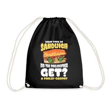 Sandwich Did The Philosopher Get A Philly-osophy - Turnbeutel - Schwarz - Vorne