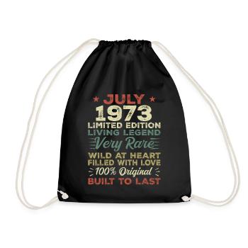 Cadeau Juillet 1973 Anniversaire Juillet 1973 Anniversaire - Sac de sport léger - noir - Devant