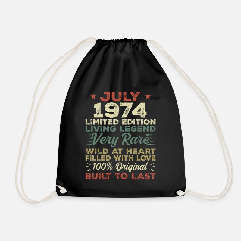 Geschenk Juli 1974 Jubiläum Juli 1974 Geburtstag - Turnbeutel - Schwarz