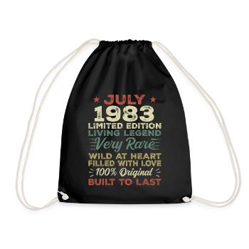Cadeau Juillet 1983 Anniversaire Juillet 1983 Anniversaire - Sac de sport léger - noir - Devant