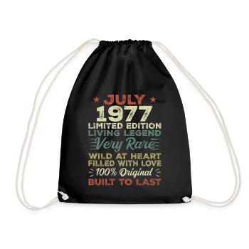 Cadeau Juillet 1977 Anniversaire Juillet 1977 Anniversaire - Sac de sport léger - noir - Devant