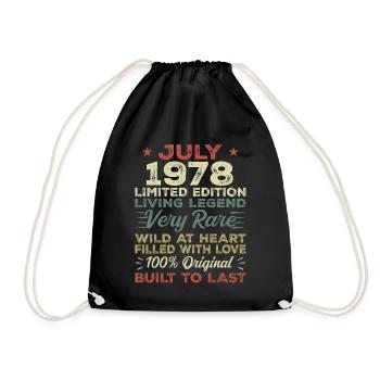Cadeau Juillet 1978 Anniversaire Juillet 1978 Anniversaire - Sac de sport léger - noir - Devant