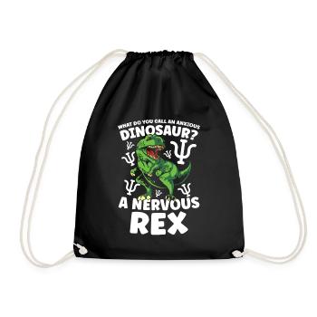 What do you call an Anxious Dinosaur Nervous Rex - Turnbeutel - Schwarz - Vorne