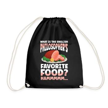 English Philosopher’s Favorite Food Hammmmm - Turnbeutel - Schwarz - Vorne
