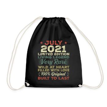 Gift July 2021 Anniversary July 2021 Birthday - Drawstring Bag - black - Front