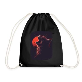 Bezaubernde Katzen mit Mond für alle - Turnbeutel - Schwarz - Vorne