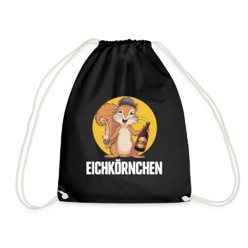 Eichkörnchen Eichhörnchen mit Korn - Turnbeutel - Schwarz - Vorne