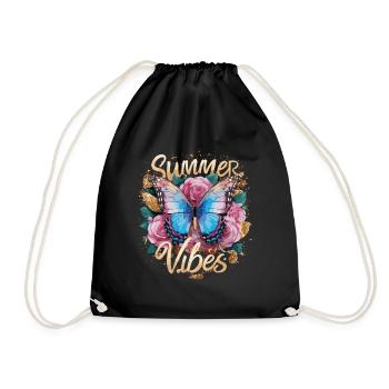 Schmetterling Summer Vibes - Turnbeutel - Schwarz - Vorne