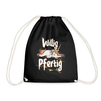 Saufendes Einhorn Völlig Pfertig Design für eine - Turnbeutel - Schwarz - Vorne