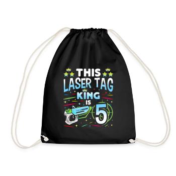 Lasertag King Is 5 Birthday Boy Indoor Laser Tag - Turnbeutel - Schwarz - Vorne