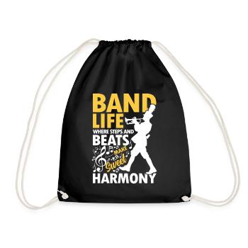 Band Life Steps and Beats Make Harmony - Turnbeutel - Schwarz - Vorne