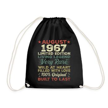 August 1967 - Gift idea for August 1967 - 1967 - Drawstring Bag - black - Front