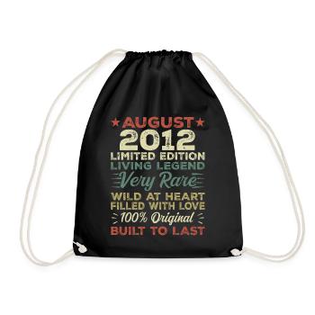 August 2012 - Gift idea for August 2012 - 2012 - Drawstring Bag - black - Front