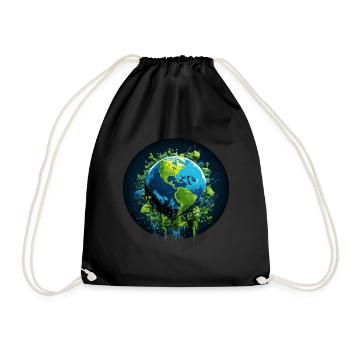 Respektier Muttererde Unseren Planeten Natur - Turnbeutel - Schwarz - Vorne
