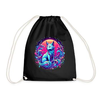 Fuchs Kunst Psychedelisch - Turnbeutel - Schwarz - Vorne