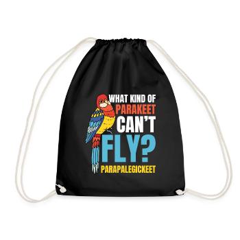 What Kind Of Parakeet Can'T Fly Parapalegickeet - Turnbeutel - Schwarz - Vorne