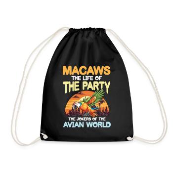 Macaws The Life of the Party Jokers Avian Wolrd - Turnbeutel - Schwarz - Vorne