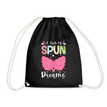 Cotton candy fairground funfair sweets - Drawstring Bag - black - Front