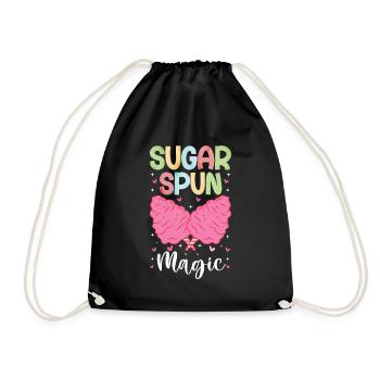 Sugar Spun Magic - Cotton Candy Gift for Kids - Drawstring Bag - black - Front