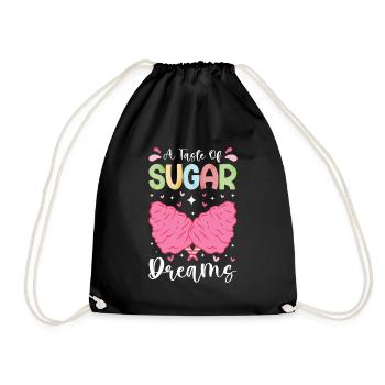 Cotton candy fairground funfair sweets - Drawstring Bag - black - Front