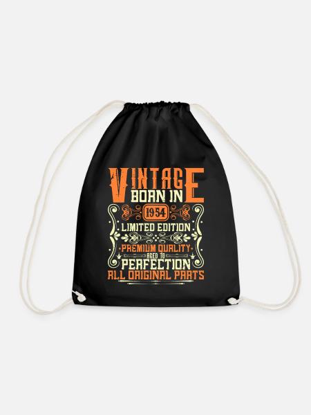 1954 Born in 1954 - Built in 1954 Birthday in 1954 - Drawstring Bag - black